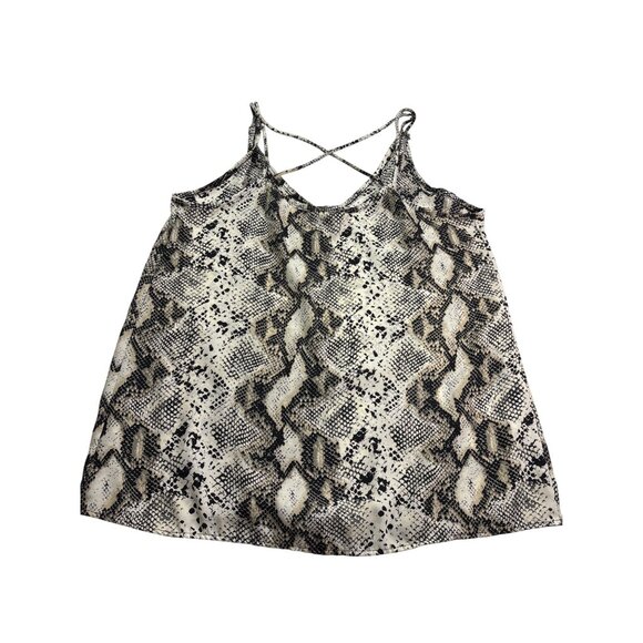 ee:some Womens Snake Print Tank Top Size M Crisscross Strappy Back Sheer - Picture 2 of 5